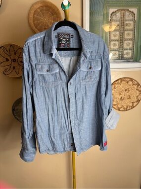 COOGI Light Blue Chambray Button-Down Shirt - Women